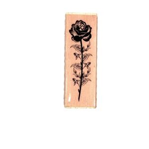 NEW studio g crafting wooden rubber stamp rose with stem